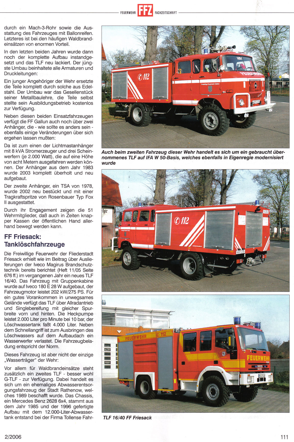 Zeitungsartikel © Feuerwehr Fachzeitschrift